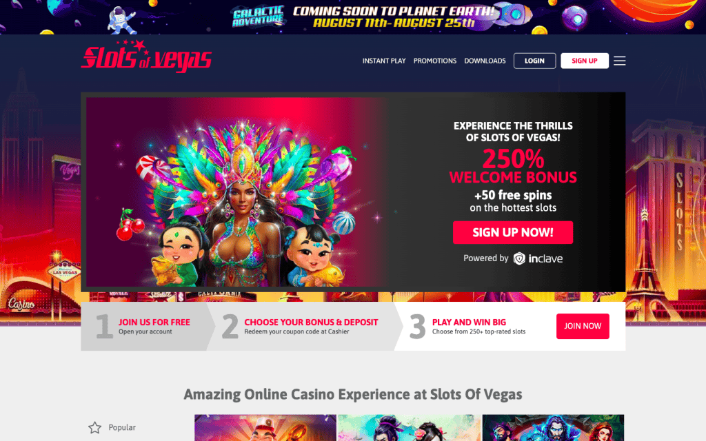Slots of Vegas homepage