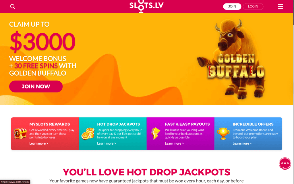slots.lv homepage